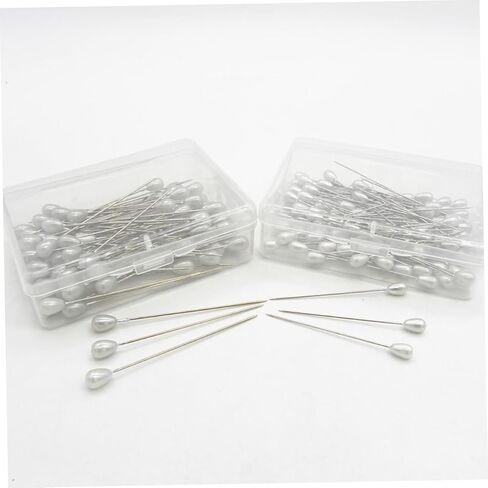 Veemoon 3sets Pearl Floral Bouquet Pins Decorative Round Ball Locating Pins for Wedding Bouquet and Crafting Projects 100pcs*3 in Saudi Arabia
