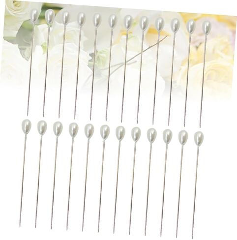 Veemoon 3sets Pearl Floral Bouquet Pins Decorative Round Ball Locating Pins for Wedding Bouquet and Crafting Projects 100pcs*3 in Saudi Arabia