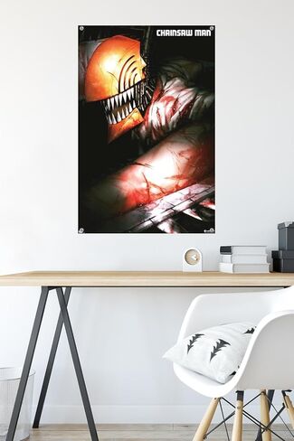 Trends International Chainsaw Man - Teaser Key Art Wall Poster, 22.37" x 34.00", Poster & Push Pin Bundle in Saudi Arabia