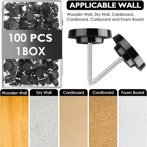 1200 Count Clear Push Pins Tacks, Thumb Tacks, Reusable Flat Head Thumbtacks for Cork Board Bulletin Boards, Wall Displays, Hanging Maps, Posters, and Craft Projects in Saudi Arabia