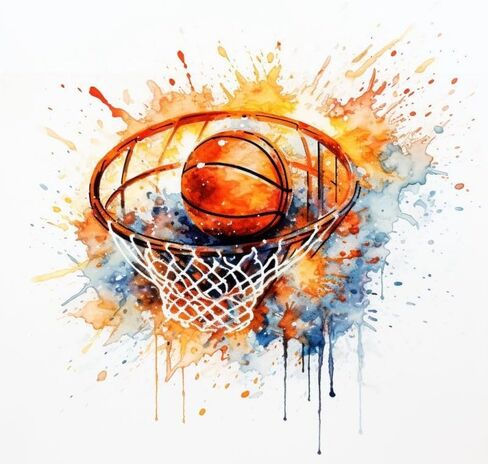 Cross Stitch Kits Counted Kit Cross-Stitching Pattern for Home Decor, 11CT Pre-Printed Fabric Embroidery Crafts Needlepoint Kit 40x40cm - Sports, Basketball 3 in Saudi Arabia