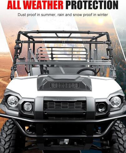 Front Full Windshield for Kawasaki Mule Pro, Clear 1/5" Hard Coated Vented Full Windshield Scratch Resistant UTV Front Windscreen for Kawasaki Mule Pro FXT DXT DX FX 2015-2025 Accessories in Saudi Arabia