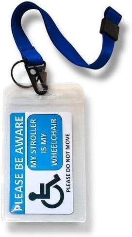 Medical Alert Tag with Wrist Lanyard, My Stroller is My Wheelchair (Blue) in Saudi Arabia