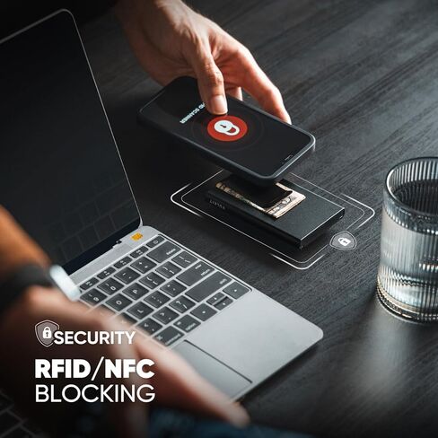 VULKIT POP UP Card Wallet with Airtag Holder and Money Clip, Metal Slim Credit Card Holder RFID Blocking, Black in Kuwait