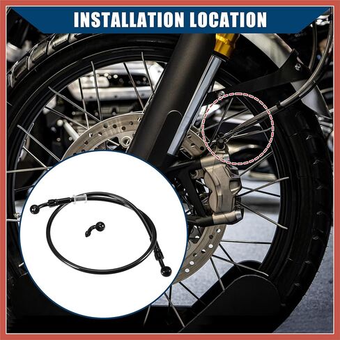 ACROPIX Brake Hose Motorcycle Hydraulic Brake Line Oil Hose Pipe Fitting with Banjo/Inner for ATV Motorcycle Motocross/Durable 80cm Length / 1 Set Car Parts in Saudi Arabia