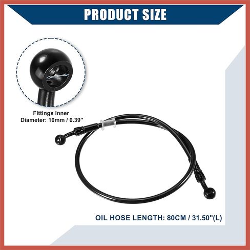 ACROPIX Brake Hose Motorcycle Hydraulic Brake Line Oil Hose Pipe Fitting with Banjo/Inner for ATV Motorcycle Motocross/Durable 80cm Length / 1 Set Car Parts in Saudi Arabia