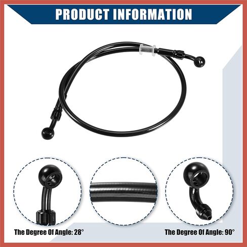 ACROPIX Brake Hose Motorcycle Hydraulic Brake Line Oil Hose Pipe Fitting with Banjo/Inner for ATV Motorcycle Motocross/Durable 80cm Length / 1 Set Car Parts in Saudi Arabia