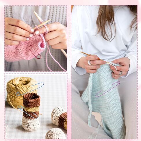 Knitting Stitch Holders 18 Pcs Colorful Versatile Knitting Crochet Hook Yarn Stitch Holder Practical Crochet Stitches Holders Crocheting Markers Tools for Sweaters Sock Yarn Sewing DIY Blankets in Saudi Arabia