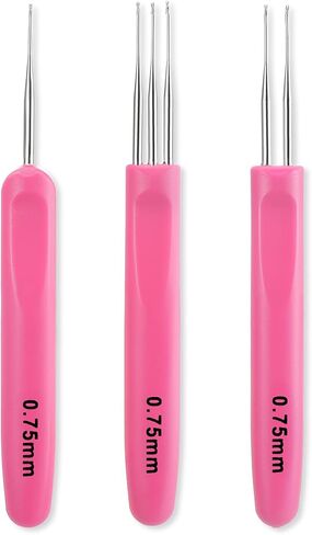 Mabor 3Pcs Dreadlock Crochet Hook, Dreadlock Needle Tool for Craft, Crochet Hook for Hair Braid Tool with Ergonomic Handle 0.75mm 1&2&3 Hooks in Saudi Arabia