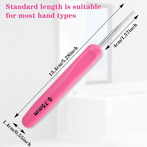 Mabor 3Pcs Dreadlock Crochet Hook, Dreadlock Needle Tool for Craft, Crochet Hook for Hair Braid Tool with Ergonomic Handle 0.75mm 1&2&3 Hooks in Saudi Arabia