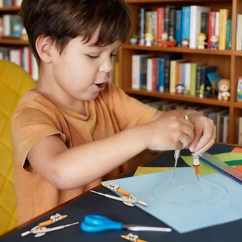 32 Pieces Math Compass for Geometry Silver Geometry Compass Metal Compass Tool Drawing Compass 6 Inch Math Compass with Pencil for Student School Classroom Office Woodworking Art Drawing in Kuwait