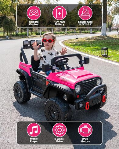 12v Ride on Toys for Big Kids, Carros Eléctricos para Niños, Electric Car for Kids Truck Bed Storage, Ride On Truck Toy for Boy Girl Ages 3+, Wide Seat, Bluetooth, Music Player, Black in Saudi Arabia