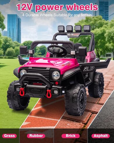 12v Ride on Toys for Big Kids, Carros Eléctricos para Niños, Electric Car for Kids Truck Bed Storage, Ride On Truck Toy for Boy Girl Ages 3+, Wide Seat, Bluetooth, Music Player, Black in Saudi Arabia