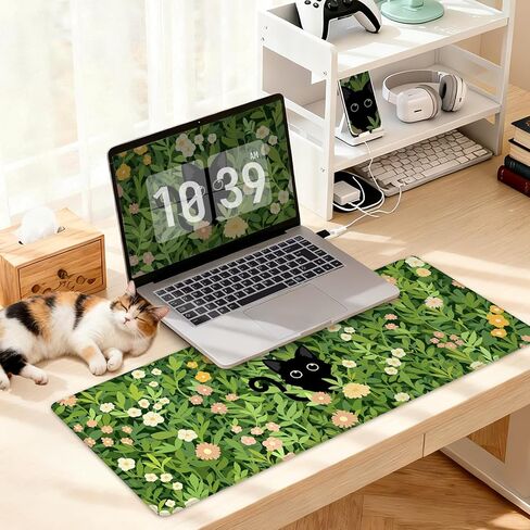 Checkered Large Gaming Mouse Pad for Girl with Anti-Slip Base, Checkerboard Extended XL Mousepad, Desk Mat with Stitched Edges for Desk, 31.5 x 11.8 in, Brown in Saudi Arabia