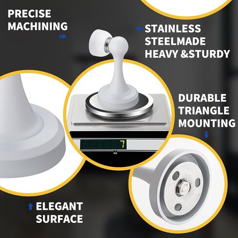 Magnetic Door Stop - Heavy Duty Door Stopper, Premium Stainless Steel, Anti-Rust, Suitable for Various Door Types, Wall & Floor Mount, 1 Pack (1, White) in Saudi Arabia