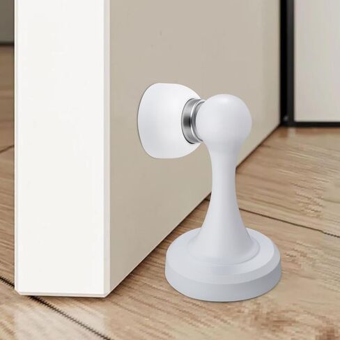 Magnetic Door Stop - Heavy Duty Door Stopper, Premium Stainless Steel, Anti-Rust, Suitable for Various Door Types, Wall & Floor Mount, 1 Pack (1, White) in Saudi Arabia