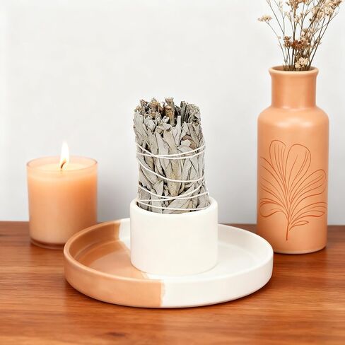 Ceramic Palo Santo Holder, Blue Sage Holder, Palo Santo Sticks Holder, Sage Smudge Holder, Sage Smudge Bowl, Sage Holder for Burning, Ash Catcher for Palo Santo, Incense Holder, Incense Burner in Kuwait