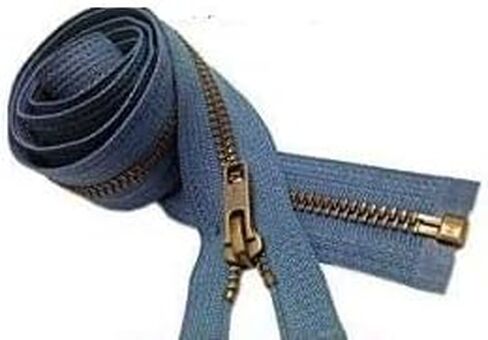 YKK®- Jacket Zippers YKK® #5 Antique Brass- Metal Teeth Separating for Crafter's Special Color Astro Blue #837 Made in USA -Custom Length (11 inches) in Saudi Arabia