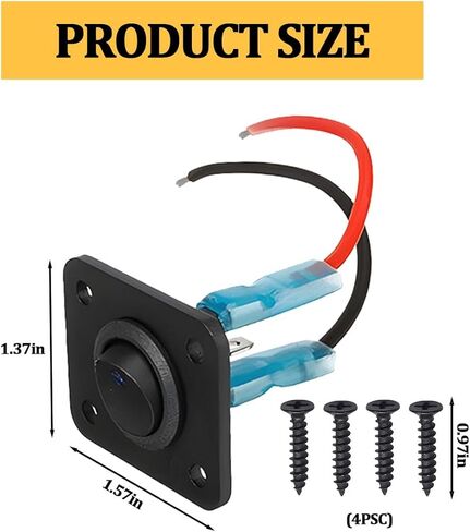 Car 2 Gang Rocker Toggle Switch Panel, DC 12V 10A LED Round Lighted ON Off SPST Switch Control, Waterproof Automotive Toggle Switches, Universal for SUV Camper Trailer Truck in Saudi Arabia