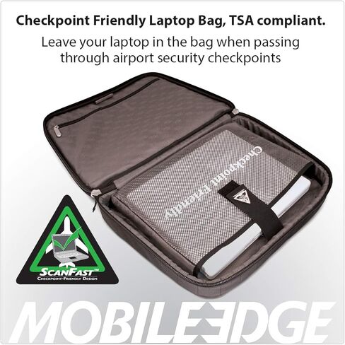 Mobile Edge Women's Onyx, Checkpoint Friendly Laptop Briefcase 16 Inch PC, 17 Inch Compatible with Macbook, Business, Travel, Black in Saudi Arabia