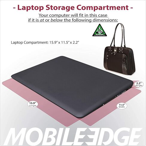 Mobile Edge Women's Onyx, Checkpoint Friendly Laptop Briefcase 16 Inch PC, 17 Inch Compatible with Macbook, Business, Travel, Black in Saudi Arabia