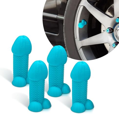 Novelty Prank Tire Valve Stem Caps, 4 Pack Universal tire Valve caps, Waterproof Dustproof, Funny Car Accessories & Gag Gifts for Cars/Trucks/Bikes, Eye-Catching on The Road (Black) in Saudi Arabia