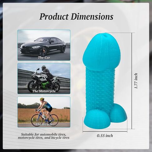 Novelty Prank Tire Valve Stem Caps, 4 Pack Universal tire Valve caps, Waterproof Dustproof, Funny Car Accessories & Gag Gifts for Cars/Trucks/Bikes, Eye-Catching on The Road (Black) in Saudi Arabia
