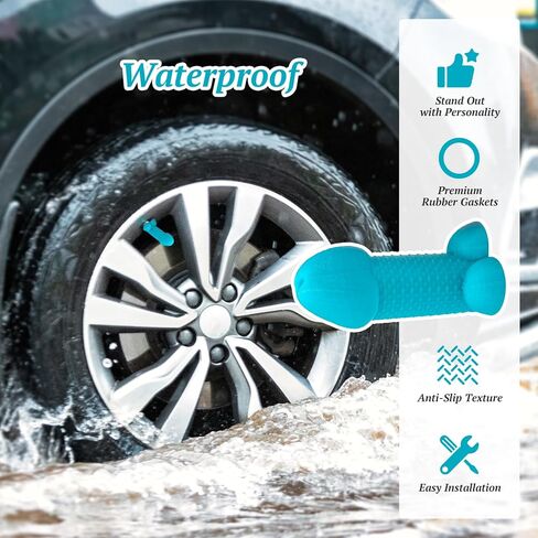 Novelty Prank Tire Valve Stem Caps, 4 Pack Universal tire Valve caps, Waterproof Dustproof, Funny Car Accessories & Gag Gifts for Cars/Trucks/Bikes, Eye-Catching on The Road (Black) in Saudi Arabia