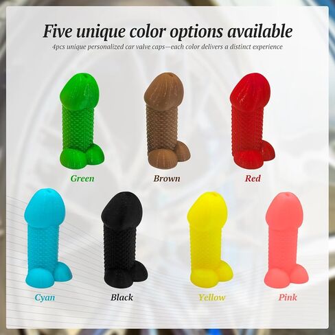 Novelty Prank Tire Valve Stem Caps, 4 Pack Universal tire Valve caps, Waterproof Dustproof, Funny Car Accessories & Gag Gifts for Cars/Trucks/Bikes, Eye-Catching on The Road (Black) in Saudi Arabia