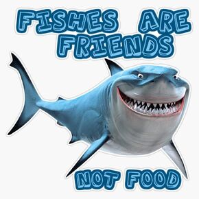MAGNET Bruce the Great White Shark Magnet Vinyl Magnetic Sticker Size 5" in Kuwait