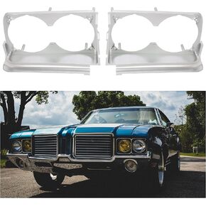 HECASA Headlamp Housings Compatible with 1971-1972 Oldsmobile 442 Cutlass Supreme F85 Vista Cruiser Headlight Bezel Trim Pair Right & Left 2Pcs in Kuwait