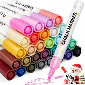 Liquid Chalk Markers for Blackboards, 30 Washable Neon Colors, Dust-Free Wet Erasable Pens with Reversible Tip, Chalk Markers for Chalkboard Signs, Teachers, Windows, Glass, Calendar, Menu in Kuwait