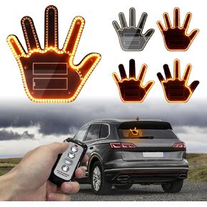 ISUNMEA Car Finger Light with Remote, Yellow Led Hand Gesture for Car-4 Gesture-5s Auto Shutdown-Funny Car Truck Accessories Decor for Men Women in Saudi Arabia