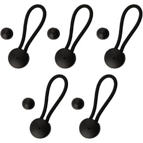Tent/Canopy Shock Cord Fastener Clips with Knob, Nylon Rubber Bungee Set for Boat Yacht RV Covers, 5 Pack(black) in Saudi Arabia
