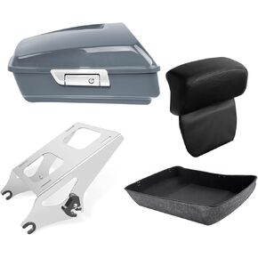 TCT-MOTORPARTS Chopped Luggage Kit w/Backrest Pad +Black Two-Up Mounting Rack Fit For 2017 Street Glide Special Velocity Red Sunglo 2017S in Kuwait