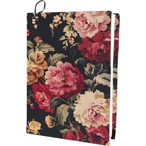 CRASPIRE Flower Stretchable Book Cover Floral Peony Washable Reusable Large Nylon Book Sleeve Book Protector Elastic Notebook Wraps for Hardcover Books Textbook Gift in Saudi Arabia