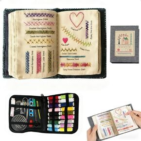 Embroidery-Stitch Book Kit,2026 New Portable All Embroidery-Stitch Book with Complete Toolkit and Instructional Tutorial,Comprehensive Guide with Various Patterns,for Beginners and Craft Enthusiasts in Kuwait