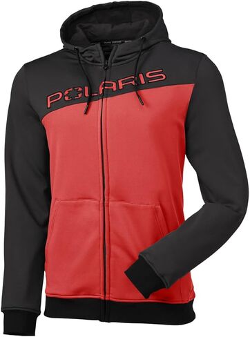 Polaris Mens Red Tech Full-Zip Hoodie Warm Winter Fleece Lined Zippered Pockets - XX-Large in Saudi Arabia