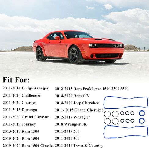VS50698R Engine Cylinder Valve Cover Gasket Fit for Chrysler 200 Sebring Dodge Avenger Caliber Journey, Valve Cover Gasket Set for 2007-2017 Jeep Compass Patriot Replace OE# K04884763AA in Saudi Arabia