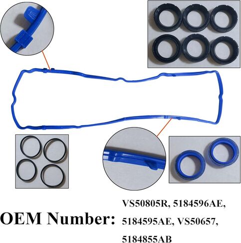 VS50698R Engine Cylinder Valve Cover Gasket Fit for Chrysler 200 Sebring Dodge Avenger Caliber Journey, Valve Cover Gasket Set for 2007-2017 Jeep Compass Patriot Replace OE# K04884763AA in Saudi Arabia