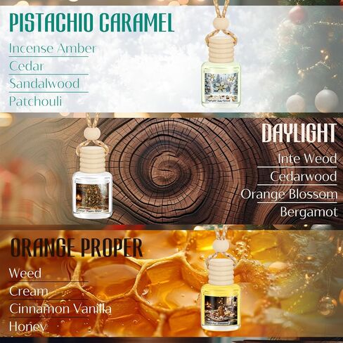 Leelosp 3 عبوات من معطر هواء السيارة لعيد الميلاد، موزع معطر هواء للسيارة، خبز الزنجبيل، شجرة عيد الميلاد، رقاقات الثلج، موزع الزيوت العطرية للنساء والرجال، إكسسوارات هدايا للتخزين in Saudi Arabia