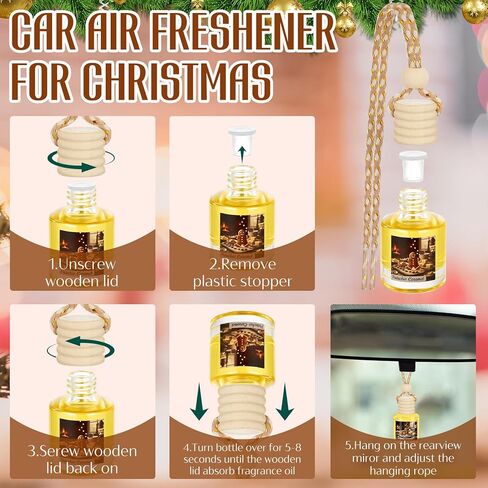 Leelosp 3 عبوات من معطر هواء السيارة لعيد الميلاد، موزع معطر هواء للسيارة، خبز الزنجبيل، شجرة عيد الميلاد، رقاقات الثلج، موزع الزيوت العطرية للنساء والرجال، إكسسوارات هدايا للتخزين in Saudi Arabia