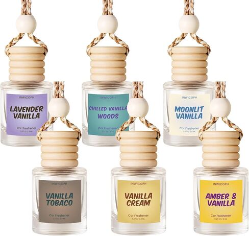 معطر هواء للسيارة، 6 عبوات من معطرات الهواء المعلقة، موزع روائح الزيوت العطرية المعلقة، روائح معطرات عطرية تدوم طويلاً للنساء in Kuwait