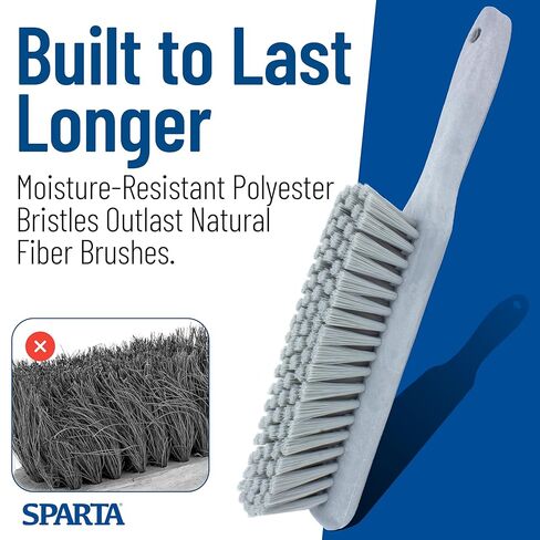 SPARTA Handheld Soft Counter Brush 8 Inch Bristle Span, Multi-Use Dust Brush with 5 Inch Handle for Tables, Countertops, and Delicate Surfaces, Polyester, Black in Saudi Arabia