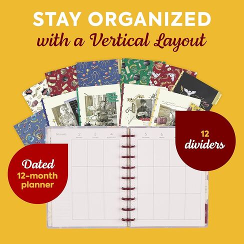 Happy Planner Harry Potter Disc-Bound 12-Month January–June 2026 Planner, Classic Size, Vertical Layout, Gryffindor Magic in Saudi Arabia