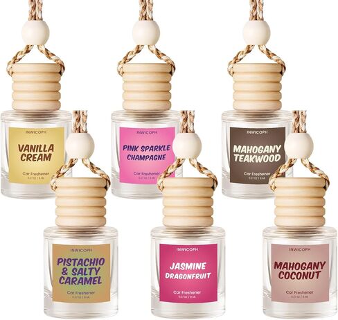 معطر هواء للسيارة، 6 عبوات من معطرات الهواء المعلقة، موزع روائح الزيوت العطرية المعلقة، روائح معطرات عطرية تدوم طويلاً للنساء in Kuwait