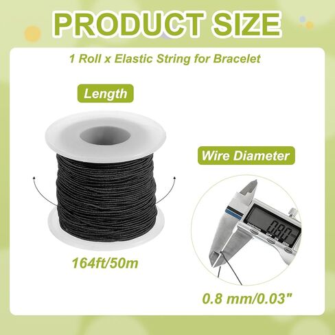 PATIKIL Elastic String for Bracelet 164 Ft/50 Meter Length 1.5 mm Dia, 1 Roll Sturdy Stretchy String Cord for Jewelry Making Necklace Beading Craft DIY, Dark Blue in Saudi Arabia