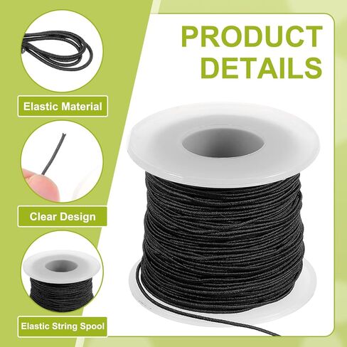 PATIKIL Elastic String for Bracelet 164 Ft/50 Meter Length 1.5 mm Dia, 1 Roll Sturdy Stretchy String Cord for Jewelry Making Necklace Beading Craft DIY, Dark Blue in Saudi Arabia