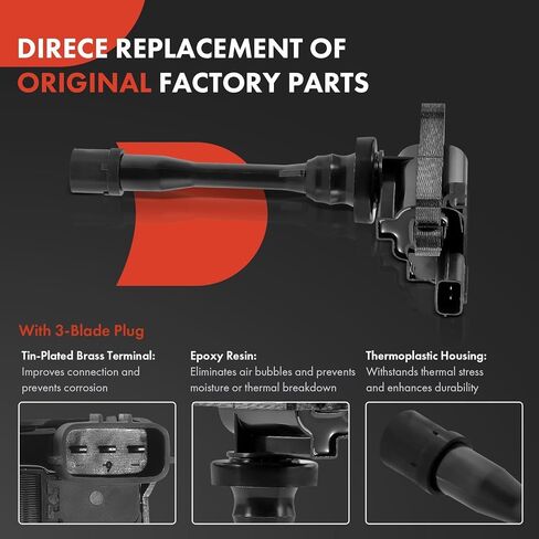 A-Premium 2 Ignition Coils with 2 Wire and 4 Iridium Spark Plugs Compatible with Mitsubishi Outlander 2003, Mirage 1997-2002, Lancer 2002-2007, Eclipse, Galant & Chrysler Sebring & Dodge Stratus in Saudi Arabia