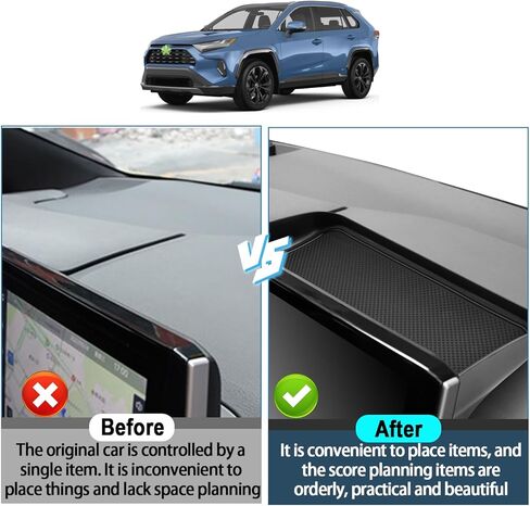 2025 RAV4 Behind Screen Organizer for Toyota RAV4 2025 Accessories Dash Storage Tray Compatible with 2019-2022 2023 2024 2025 Toyota RAV4 Hybrid LE/XLE/Limited/Adventure/XLE Premium/TRD Off Road in Saudi Arabia